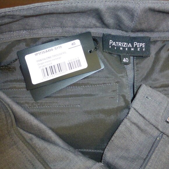 PATRIZIA PEPE WIDE LEG WOOL TROUSERS IN GRAY SIZE 2 NWT - Picture 3 of 6